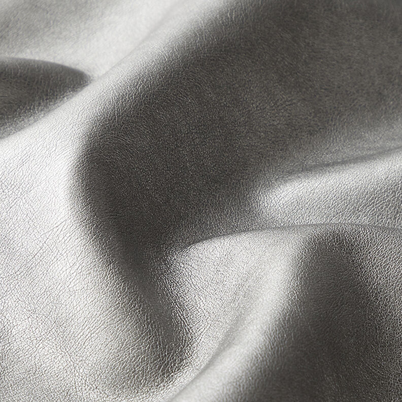 Imitation Leather Metallic Shine – antique silver metallic,  image number 2