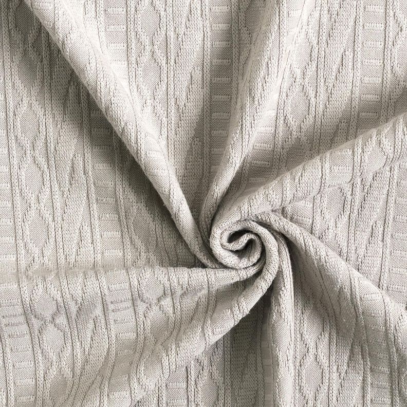 Jacquard Jersey decorated stripes cotton blend – silk grey,  image number 3