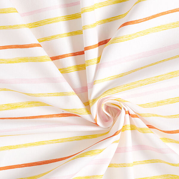 GOTS Scribble Look Stripes Cotton Poplin | Tula – white,  image number 3