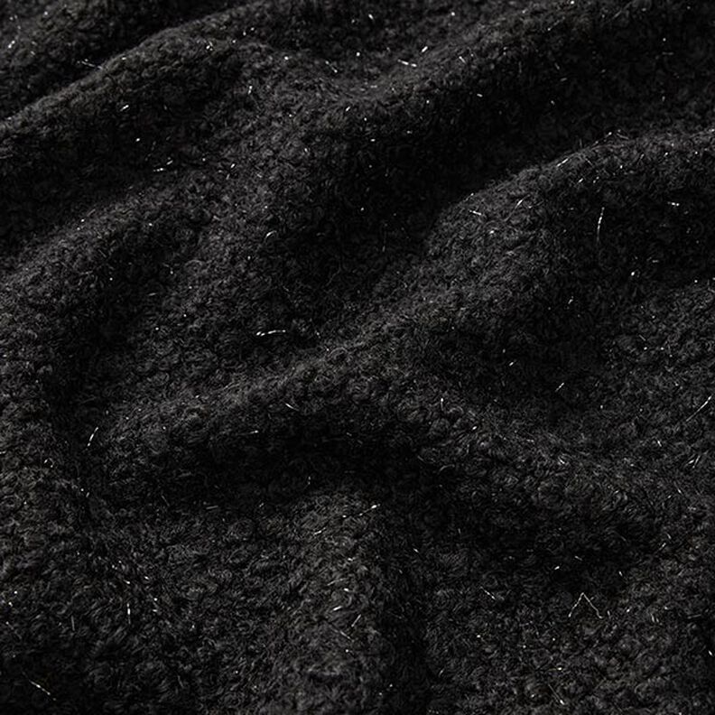 Shiny Threads Bouclé Knit – black,  image number 2