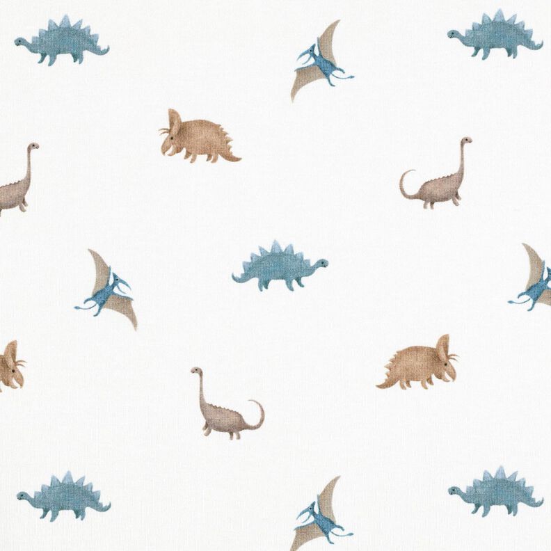 GOTS Cotton Jersey happy dinosaurs Digital Print – ivory,  image number 1