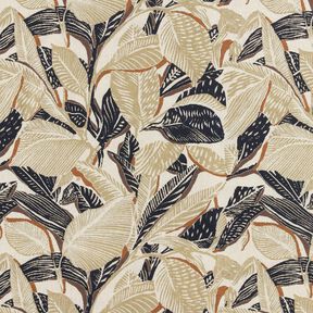 Decor Fabric Half Panama intertwined leaves – natural/light khaki, 