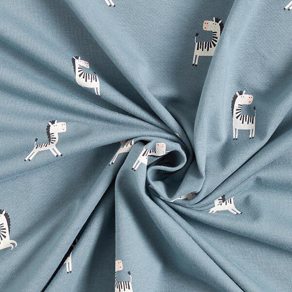 Cotton Jersey Funny Zebra – blue grey,  image number 3