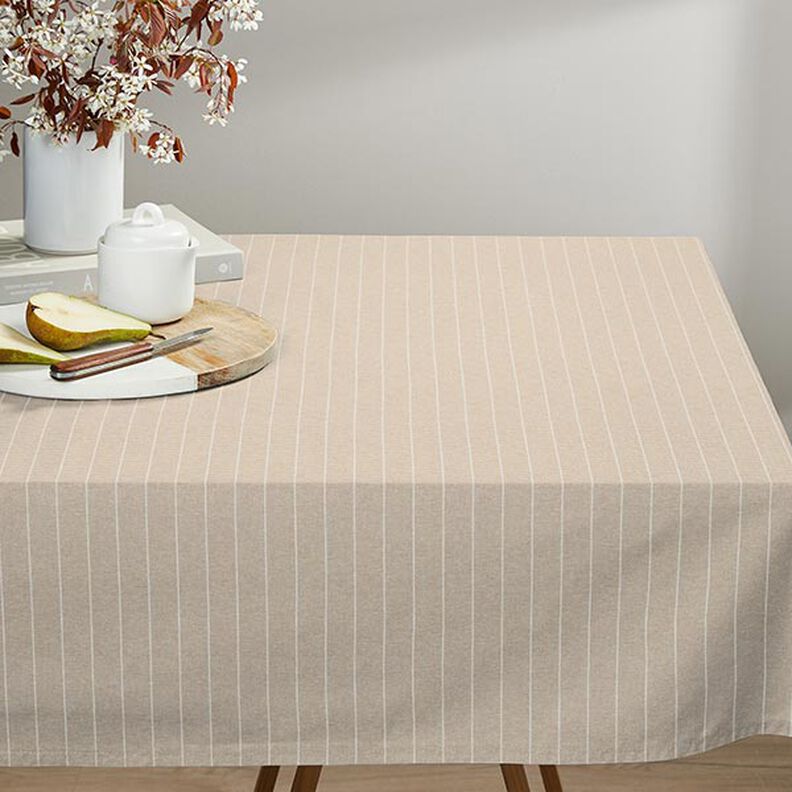 Decorative fabric, canvas wide stripes, recycled – dark beige, image number 8