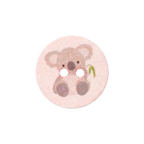 Polyester Button 2-Hole Recycling Koala [Ø18 mm] – salmon, 