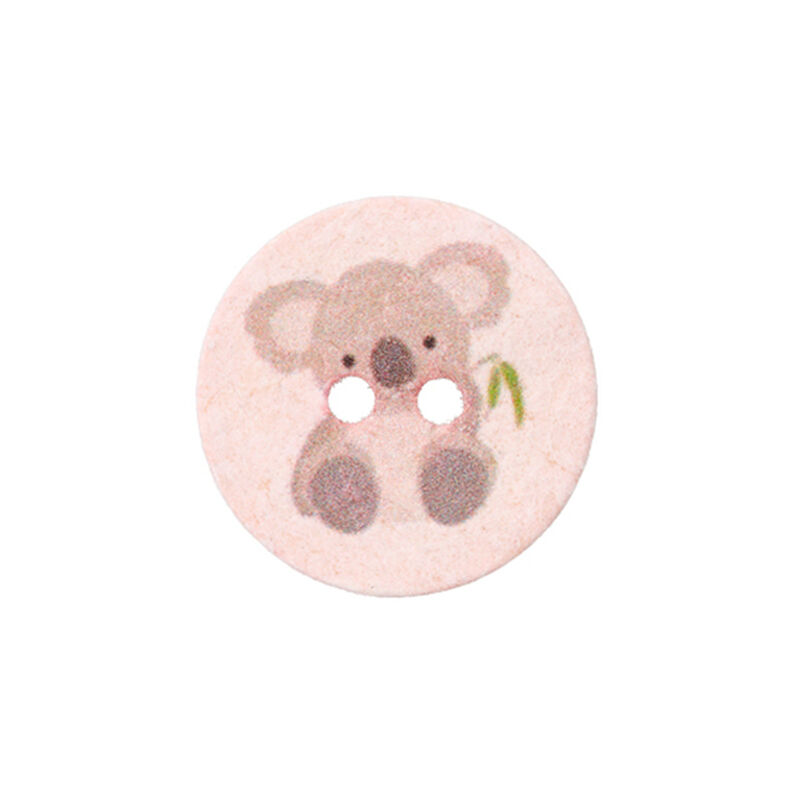 Polyester Button 2-Hole Recycling Koala [Ø18 mm] – salmon,  image number 1