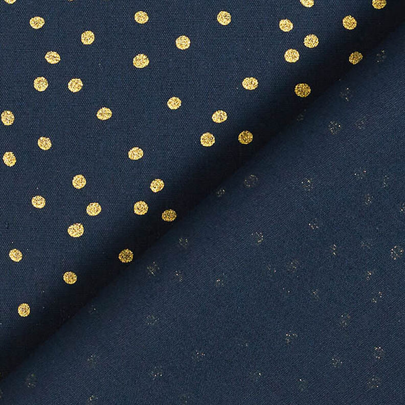 Cotton Poplin Fine Dots – midnight blue/gold, image number 4