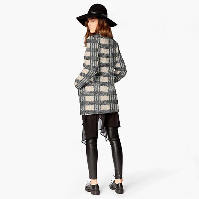 Knitted bouclé check – offwhite/grey,  image number 5