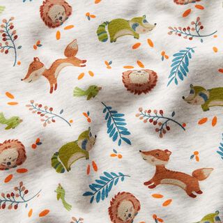 Alpine Fleece happy forest animals Mottled – offwhite, 