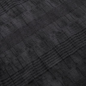 Smocked cotton fabric – black, 