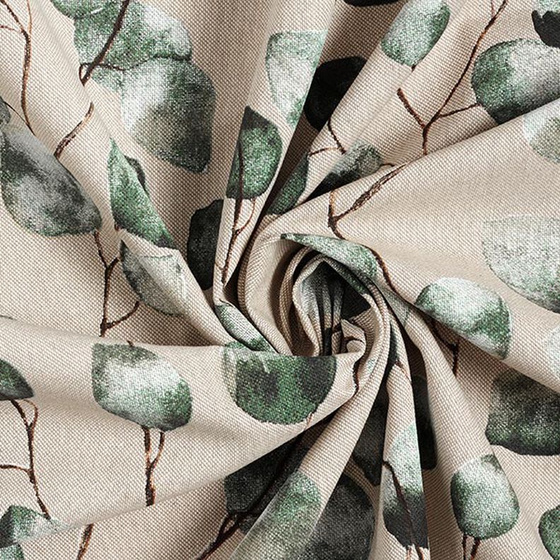Decor Fabric Half Panama with Eucalyptus – natural/mint,  image number 3