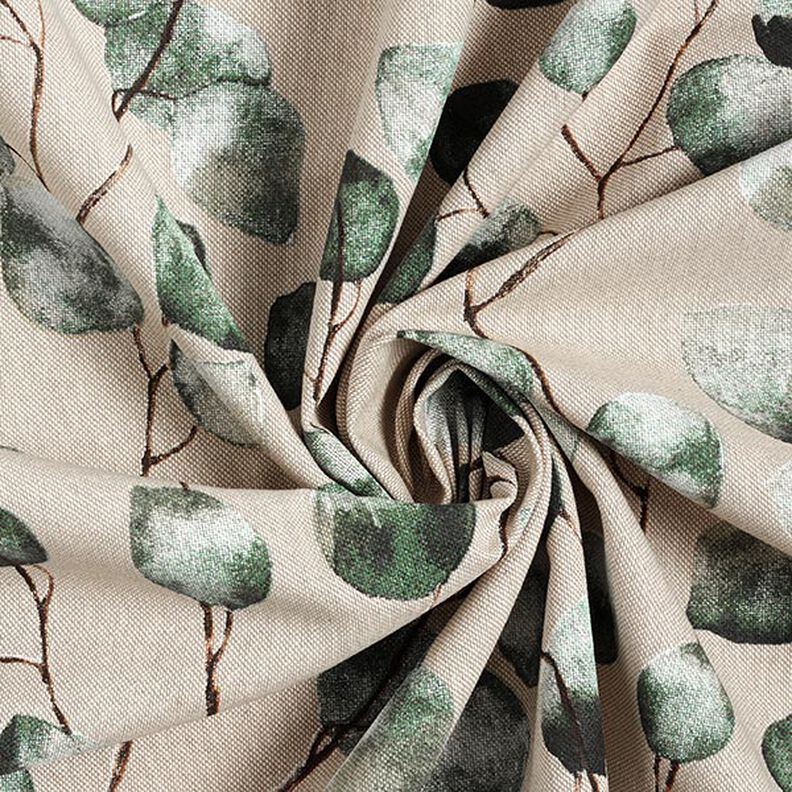 Decor Fabric Half Panama with Eucalyptus – natural/mint, image number 3