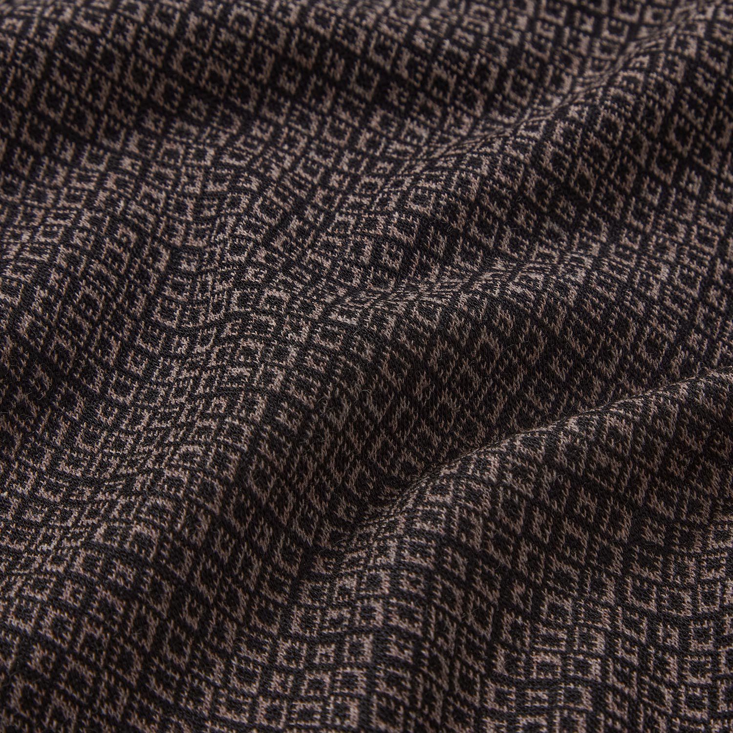 Jacquard knit irregular diamonds – brown/black - Perfect for Skirts