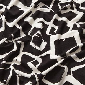 Viscose Jersey scattered diamonds – black/ivory, 