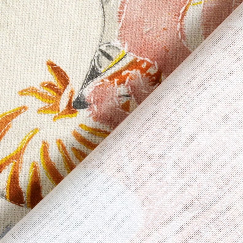Decor Fabric Half Panama colourful corals – light taupe/aqua blue,  image number 4