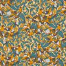 viscose fabric abstract sea of flowers – blue spruce/curry yellow,  thumbnail number 1