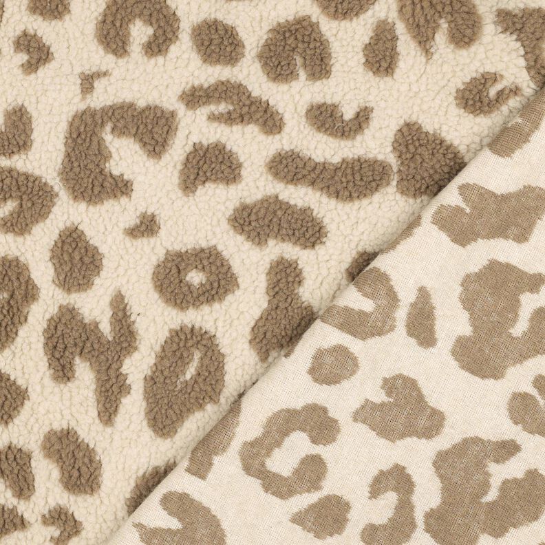 Teddy Fur leopard print – natural/dark taupe, image number 4