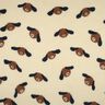 Teddy Fur Dog Heads | Poppy Fabrics – light beige/black brown,  thumbnail number 1
