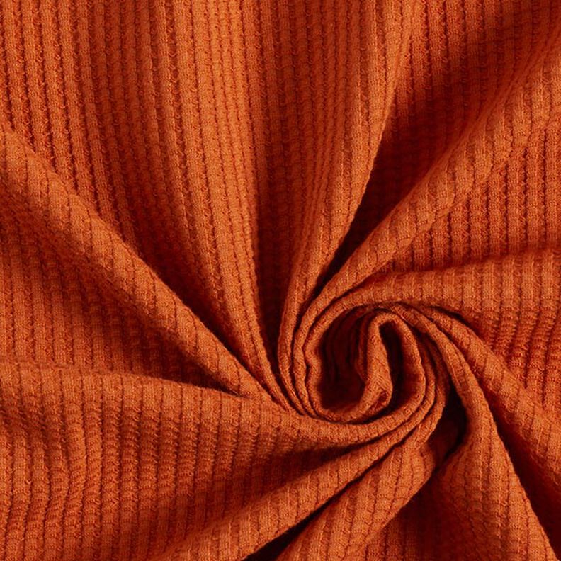 Cotton waffle jersey Plain – terracotta,  image number 1