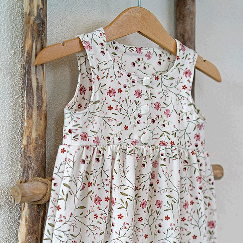 Cotton Jersey flower tendrils – offwhite,  image number 7