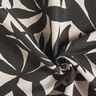 Decor Fabric Half Panama plain leaves – black/natural,  thumbnail number 3