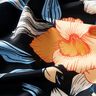 Swimsuit Fabric large hibiscus flowers – blue-black/apricot,  thumbnail number 2