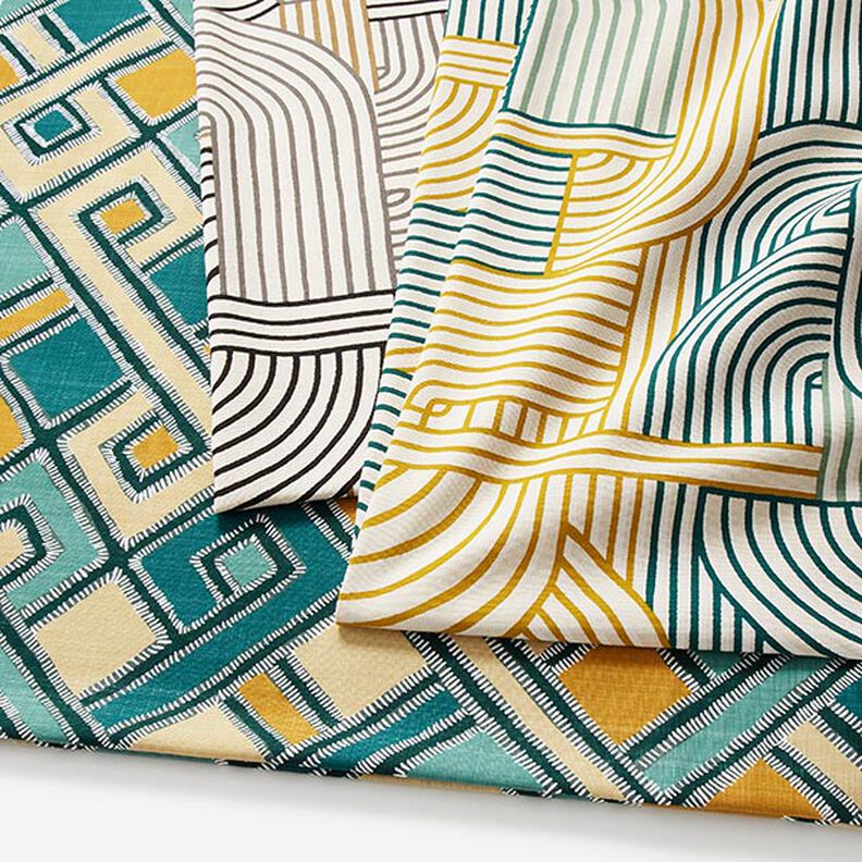 Decor Fabric Half Panama abstract arches – black, image number 5