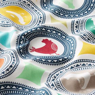Cotton cretonne fabric chicken pattern – offwhite, 