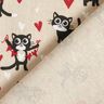 Decor Fabric Half Panama cats in love – natural/red,  thumbnail number 4