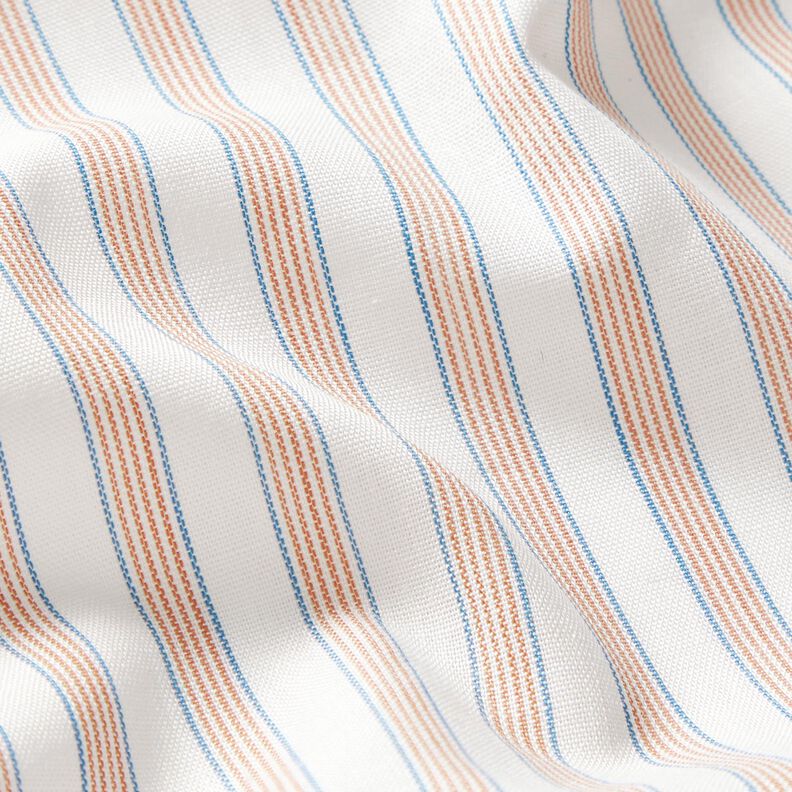Bi-colour stripes cotton fabric – offwhite/apricot,  image number 2