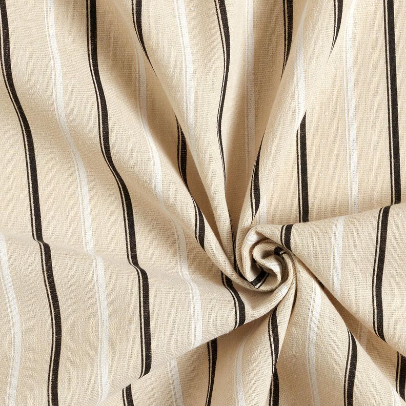 Linen Blend Stripes – almond/black,  image number 3