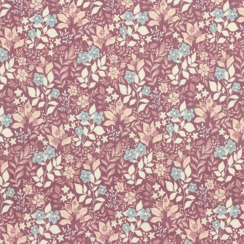 Cotton Flannel Autumn flower meadow – plum,  image number 1