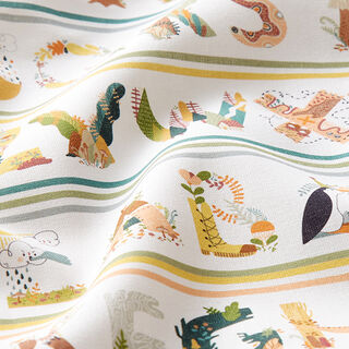Cotton Poplin Animal Letters – white, 