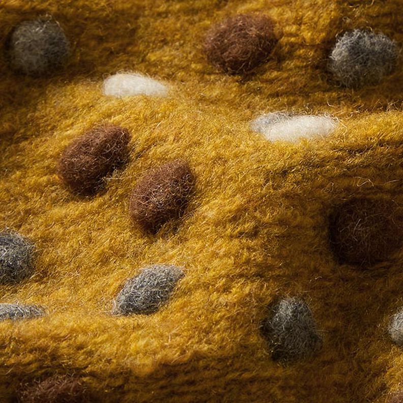 Wool knit colourful flecks – curry yellow,  image number 2