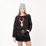 French terry Panel Fire stag | Glitzerpüppi – black/orange,  thumbnail number 6