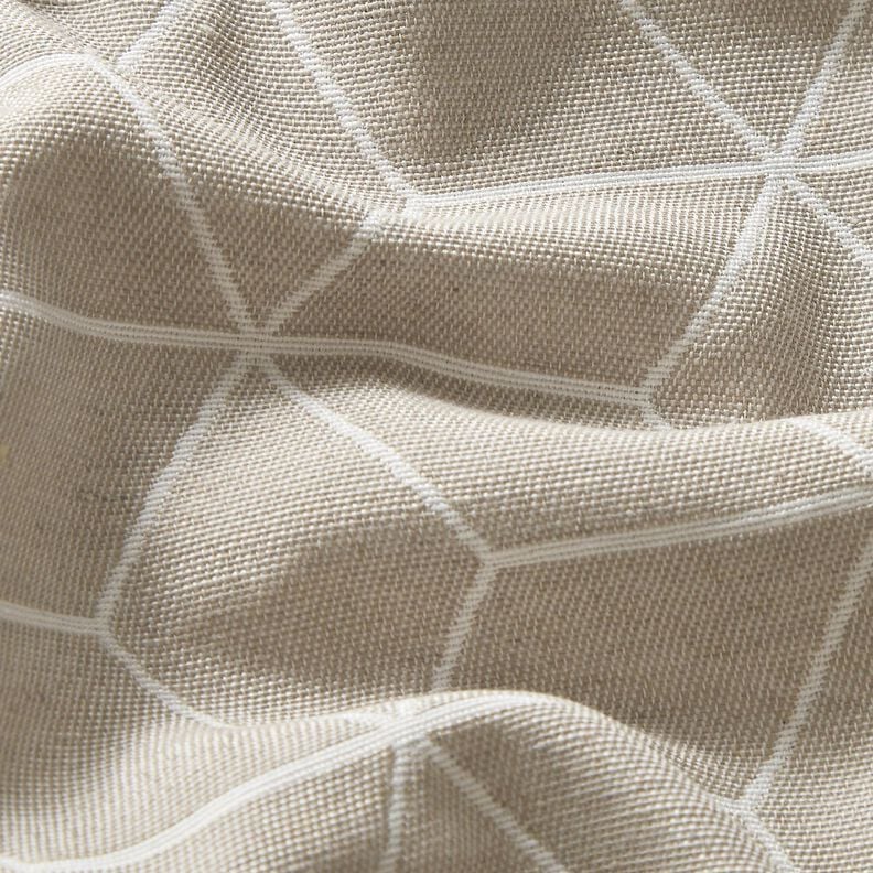 Decor Fabric Jacquard modern cubes – cashew/ivory,  image number 2