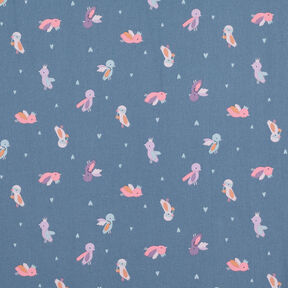 Cotton Poplin Masquerade Ball of the Birds – blue grey | Remnant 60cm, 