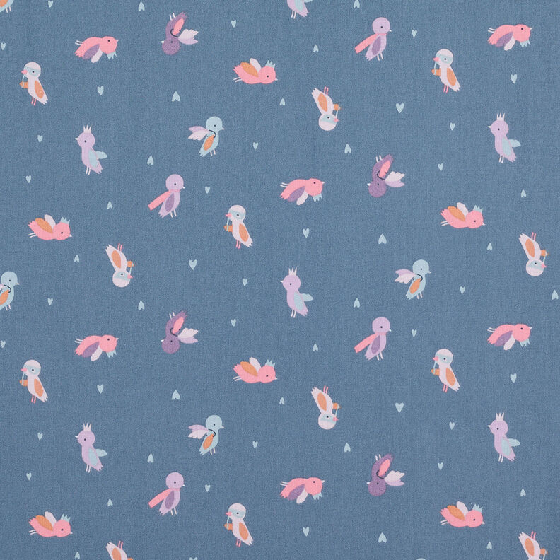 Cotton Poplin Masquerade Ball of the Birds – blue grey | Remnant 60cm, image number 1