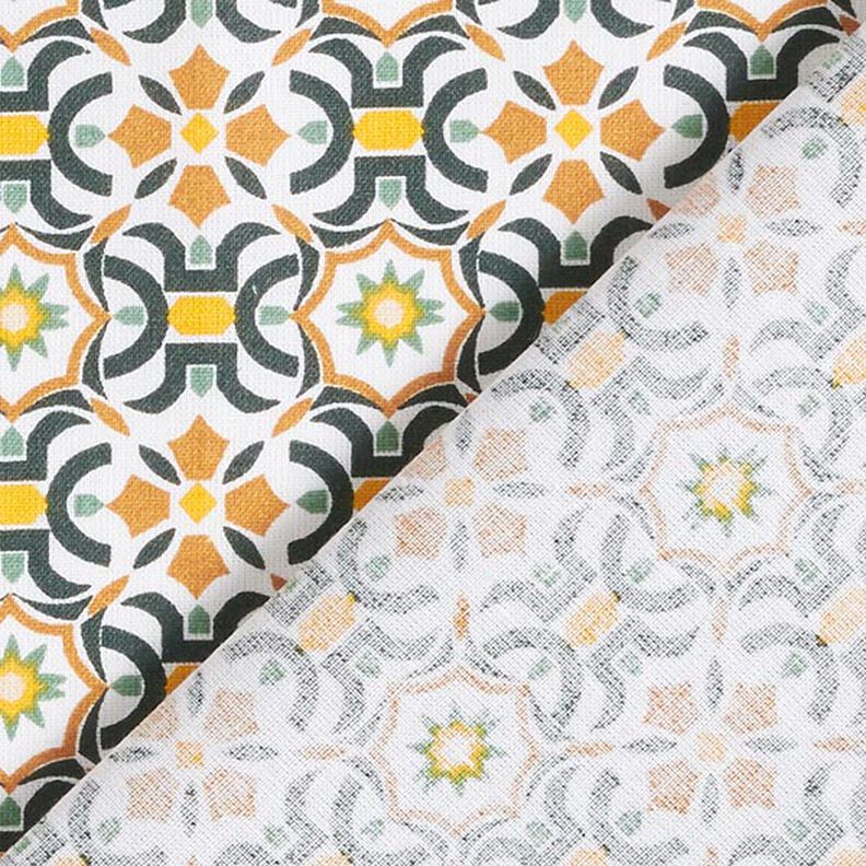 Cotton Cretonne Tile Print – fir green/curry yellow,  image number 4