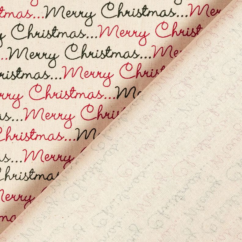 Cotton Cretonne Merry Christmas – natural/carmine, image number 4