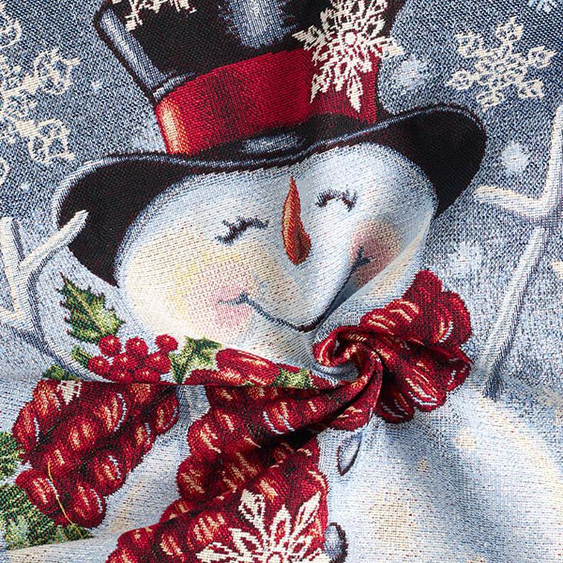 Panel Tapestry Fabric Lurex snowman – white, image number 3