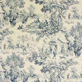 Toile de Jouy – steel blue, 