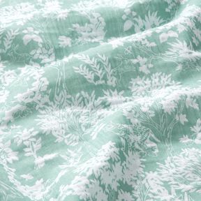 Double Gauze/Muslin Floral Pattern – eucalyptus/white, 