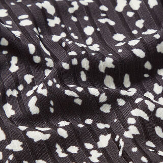 Abstract Dots Ribbed Jersey – black/white, 