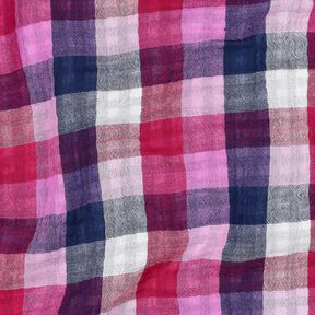 Double Gauze/Muslin checked Doubleface | Poppy Fabrics – lilac/navy blue, 