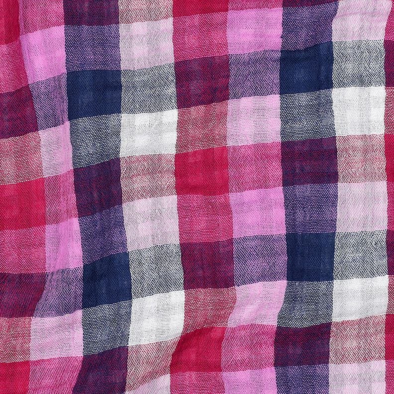 Double Gauze/Muslin checked Doubleface | Poppy Fabrics – lilac/navy blue, image number 2