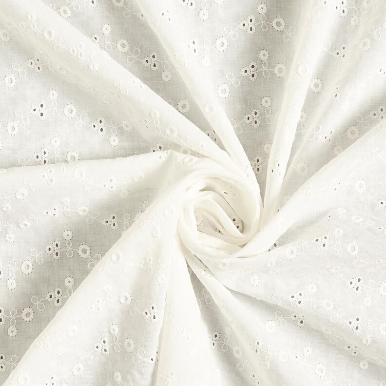Cotton Batiste Broderie Anglaise Little flowers – offwhite,  image number 5