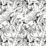 Viscose Linen Blend Tropical plants – offwhite/black,  thumbnail number 1