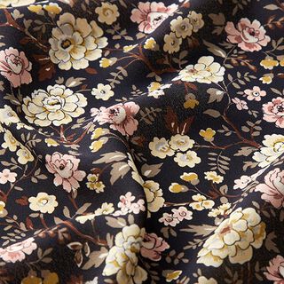Scattered flowers chiffon – black, 