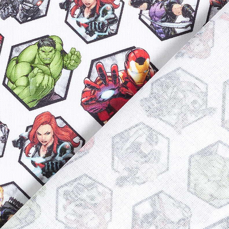Cretonne Licensed Fabric Avengers Motif Boxes | Marvel – white,  image number 4